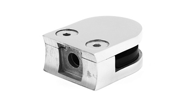 Стеклодержатель литой с вставками под стекло 8-10 мм, закругленный под Ø50.8 мм, 40х22х50, полированный, (AISI 304) k001-8 купить в Тюмени