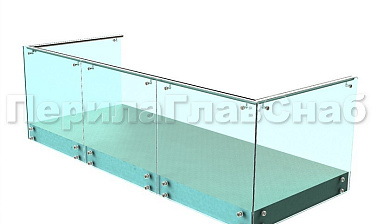 Ограждения на несущем стекле с торцевым креплением для балкона купить в Тюмени