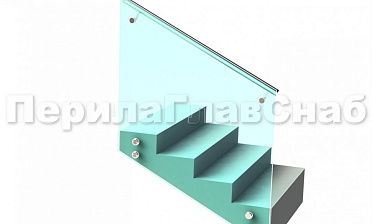 Ограждение с поручнем на выносе на точечном креплении на лестнице купить в Тюмени