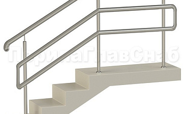 Нержавеющие ограждения с двойным поручнем без ригелей - вариант 1 купить в Тюмени