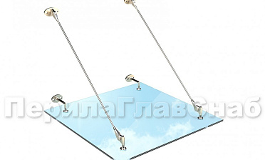 Стеклянный козырек на вантах купить в Тюмени