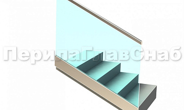 Ограждение с профильным поручнем с пазом в зажимном профиле на лестнице купить в Тюмени