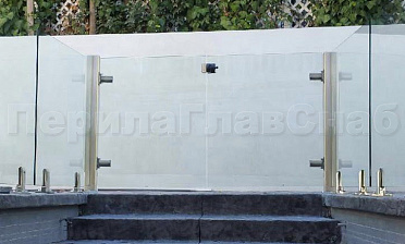 Зажимные двустворчатые калитки из нержавеющей стали со стеклом купить в Тюмени