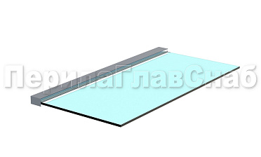 Козырек на алюминиевом профиле ,вынос до 950мм k671-100-2.4 купить в Тюмени Козырек на алюминиевом профиле ,вынос до 950мм k671-100-2.4 купить в Тюмени