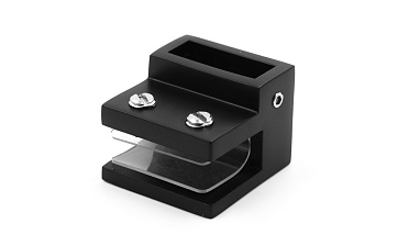 Коннектор торцевой труба-стекло 30х10 мм, нержавеющая сталь AISI 304, черная t467 BL купить в Тюмени Коннектор торцевой труба-стекло 30х10 мм, нержавеющая сталь AISI 304, черная t467 BL купить в Тюмени