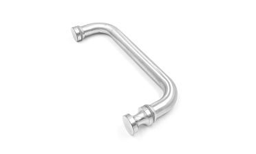 Дверная ручка с кнобом для стекла 8-10 мм, 19х201 мм, отверстие 12 мм, шлифованная t623-200 SSS купить в Тюмени