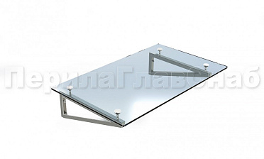 Стеклянный козырек на консоли из трубы купить в Тюмени