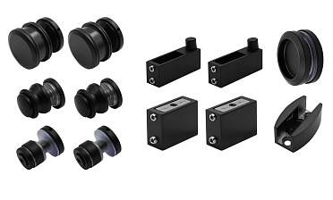 Комплект раздвижной системы для стеклянной душевой, нержавеющая сталь AISI 304, черная t401 BL купить в Тюмени Комплект раздвижной системы для стеклянной душевой, нержавеющая сталь AISI 304, черная t401 BL купить в Тюмени