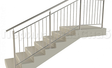 Нержавеющие ограждения для детских образовательных учреждений  с вертикальным заполнением “Частокол” - вариант №2 купить в Тюмени