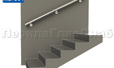 Готовый пристенный поручень с тремя держателями, длина 1700 мм (AISI 304) k730-17 купить в Тюмени