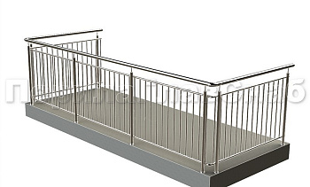 Балконные ограждения с вертикальным заполнением в Тюмени. Готовые проекты ПерилаГлавСнаб Балконные ограждения с вертикальным заполнением в Тюмени. Готовые проекты ПерилаГлавСнаб