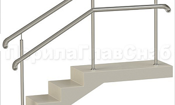 Нержавеющие ограждения с двойным поручнем без ригелей - вариант 2 в Тюмени. Готовые проекты ПерилаГлавСнаб