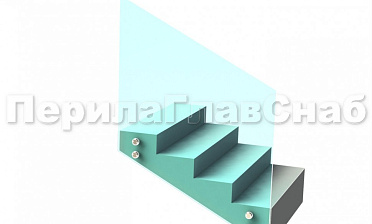 Ограждение без поручня на точечном креплении на лестнице купить в Тюмени