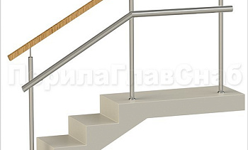 Ограждения с квадратным деревянным поручнем и дополнительным поручнем без ригелей в Тюмени. Готовые проекты ПерилаГлавСнаб Ограждения с квадратным деревянным поручнем и дополнительным поручнем без ригелей в Тюмени. Готовые проекты ПерилаГлавСнаб