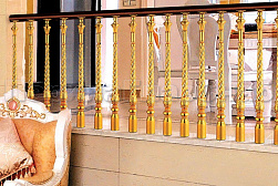 Латунные перила под золото в Тюмени. Готовые проекты ПерилаГлавСнаб - фото 6