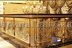 Латунные перила под золото в Тюмени. Готовые проекты ПерилаГлавСнаб - фото 17