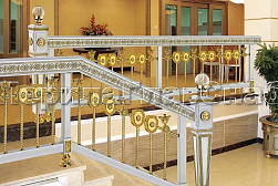 Латунные перила под золото в Тюмени. Готовые проекты ПерилаГлавСнаб - фото 18