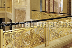 Латунные перила под золото в Тюмени. Готовые проекты ПерилаГлавСнаб - фото 16