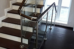 Перила и ограждения из нержавейки и дерева в Тюмени. Готовые проекты ПерилаГлавСнаб - фото 18