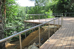 Ограждения и перила без ригелей из нержавеющей стали (без заполнения) в Тюмени. Готовые проекты ПерилаГлавСнаб - фото 8 Ограждения и перила без ригелей из нержавеющей стали (без заполнения) в Тюмени. Готовые проекты ПерилаГлавСнаб - фото 8