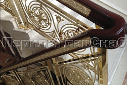 Латунные перила под золото в Тюмени. Готовые проекты ПерилаГлавСнаб - фото 11