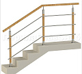 Три ригеля на держателях, квадратные деревянные поручень и стойки в Тюмени. Готовые проекты ПерилаГлавСнаб - фото 1 Три ригеля на держателях, квадратные деревянные поручень и стойки в Тюмени. Готовые проекты ПерилаГлавСнаб - фото 1