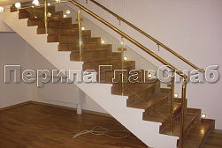 Латунные перила под золото в Тюмени. Готовые проекты ПерилаГлавСнаб - фото 19