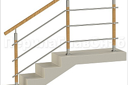 Перила и ограждения из нержавейки и дерева в Тюмени. Готовые проекты ПерилаГлавСнаб - фото 30