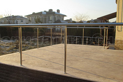 Ограждения и перила без ригелей из нержавеющей стали (без заполнения) в Тюмени. Готовые проекты ПерилаГлавСнаб - фото 9