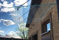 Стеклянные козырьки на вантах в Тюмени. Готовые проекты ПерилаГлавСнаб - фото 16