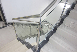 Ограждения из нержавейки со стеклом в Тюмени. Готовые проекты ПерилаГлавСнаб - фото 18